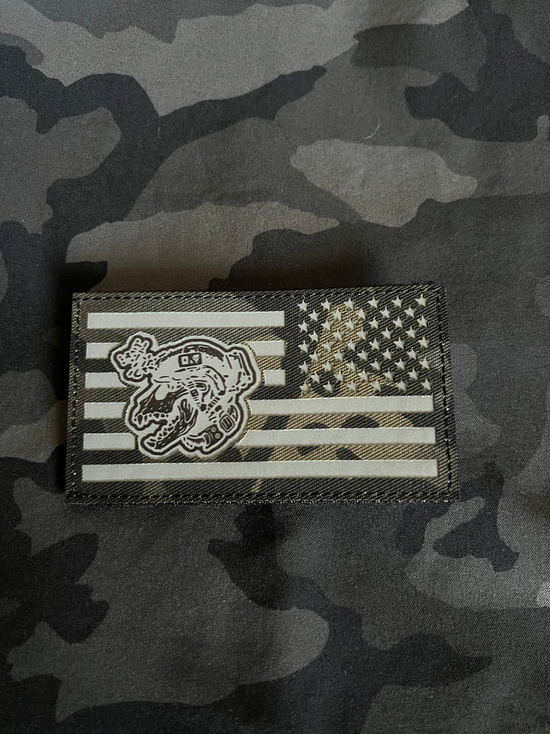 Black Multicam IR Reflector Patrol Canine U.S. Flag